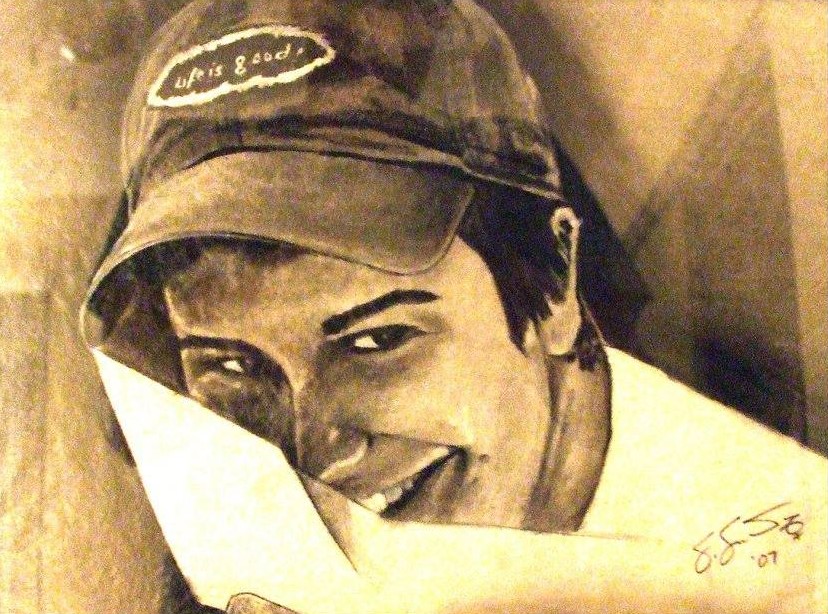 Portrait with hat drawing
