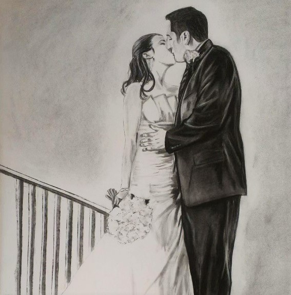 Wedding portrait drawing