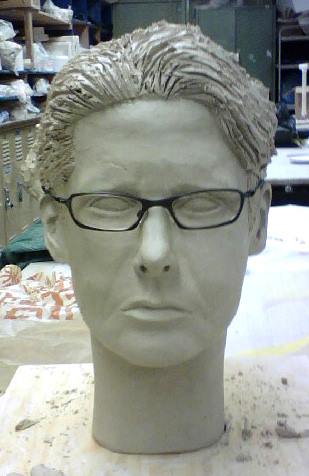 Self portrait bust sculpture