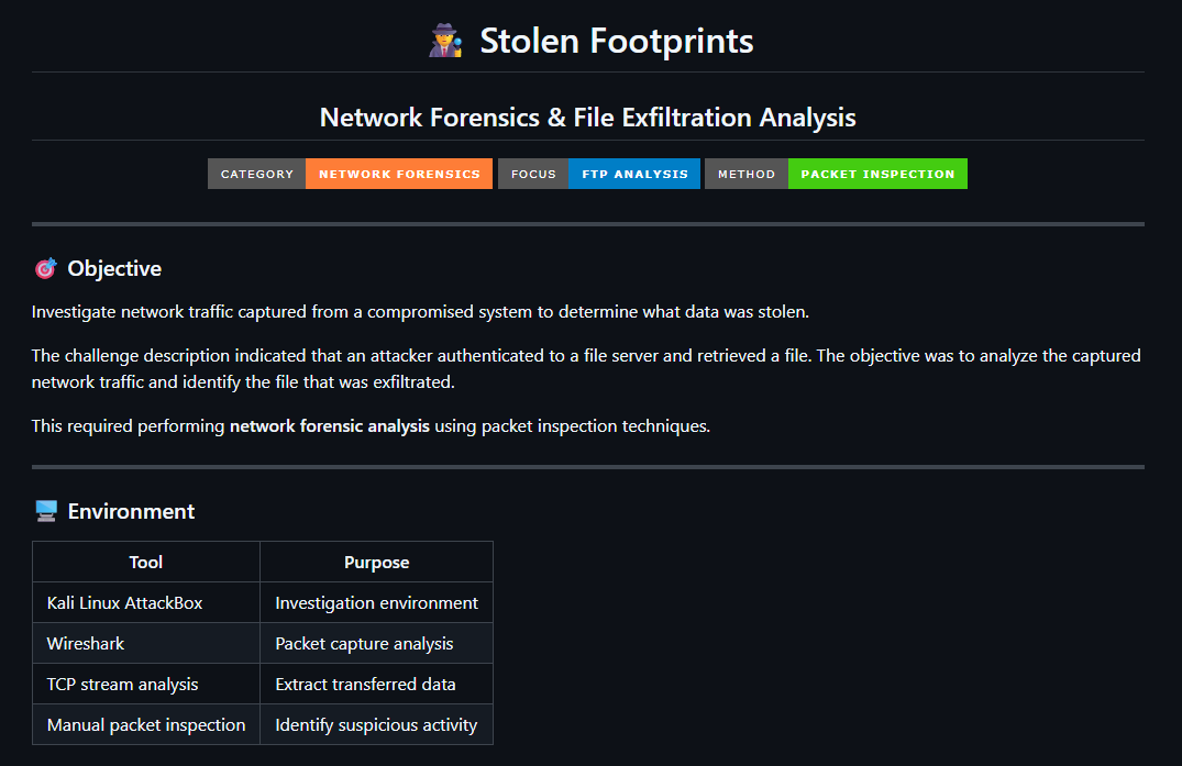 Stolen Footprints project screenshot